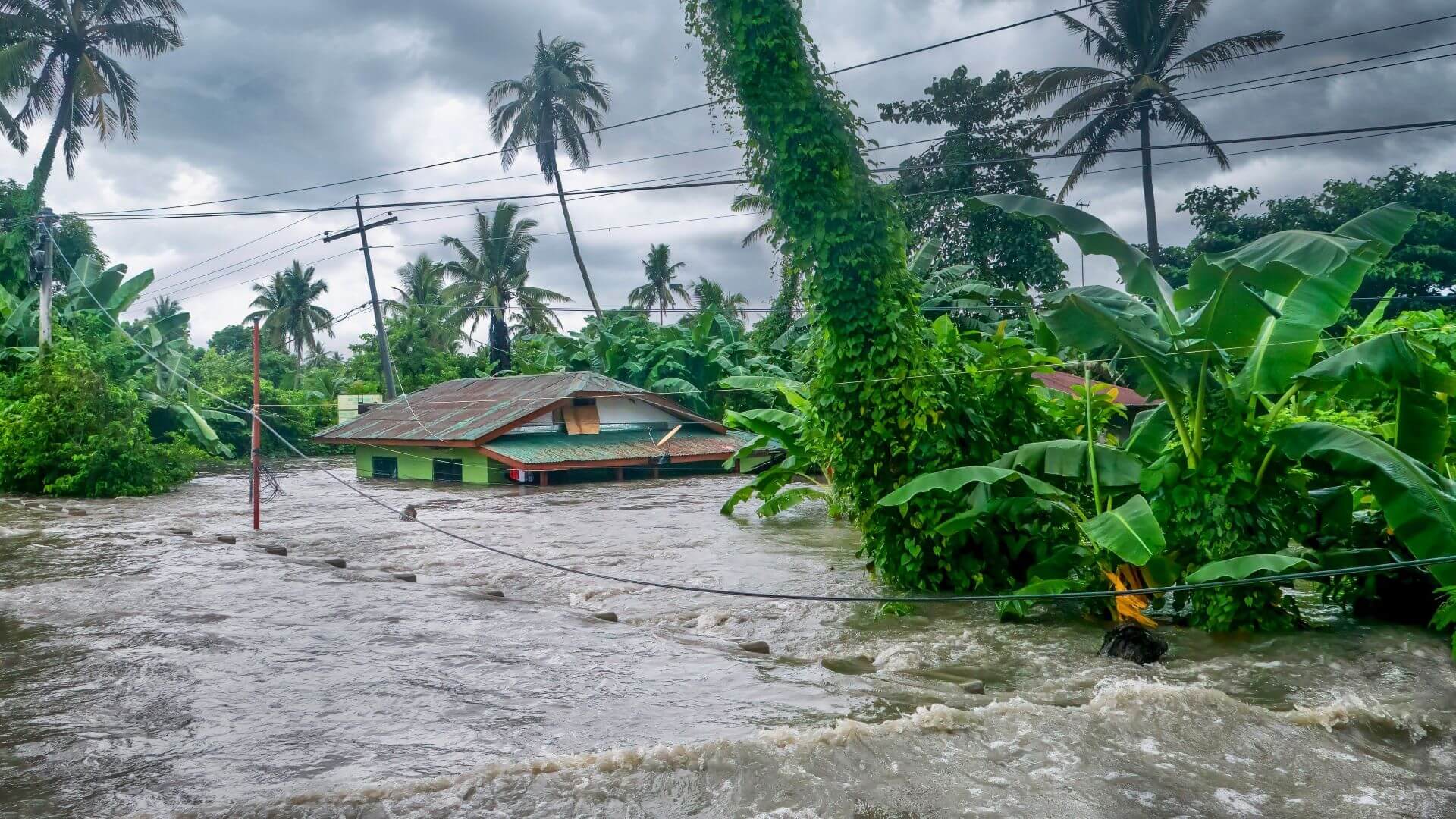 Flooded village in the Philippines