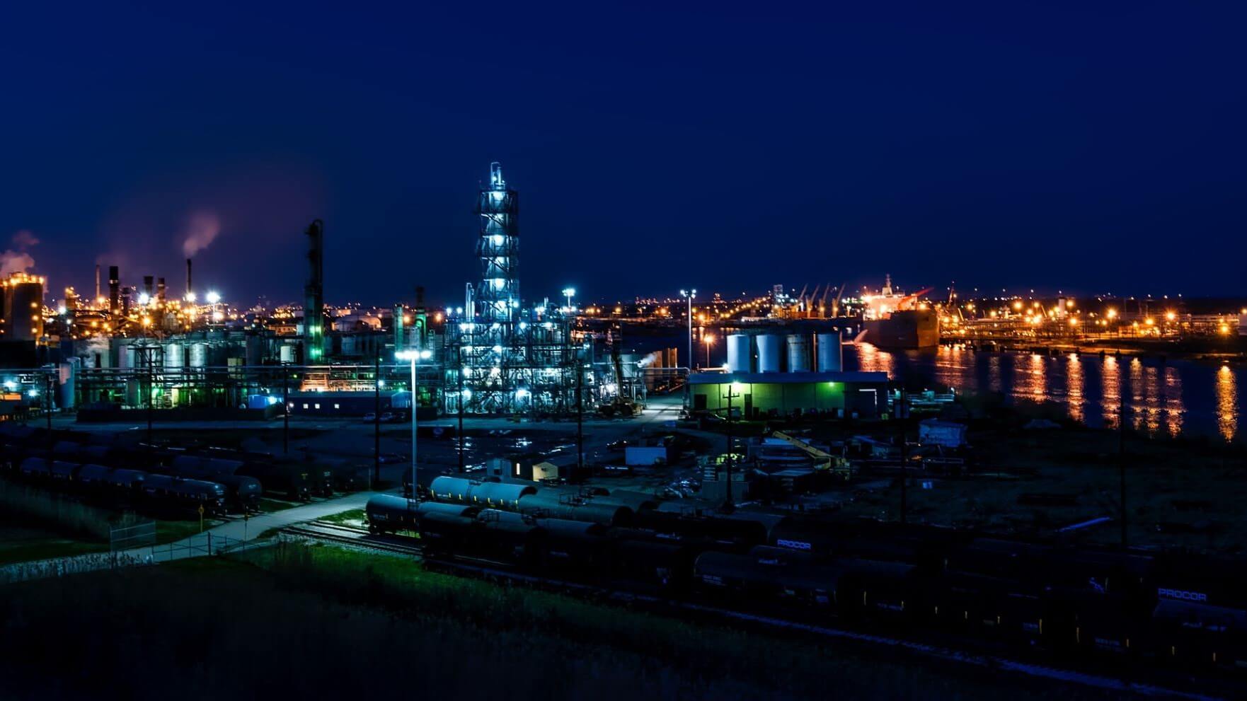 Port Arthur, Texas, at night