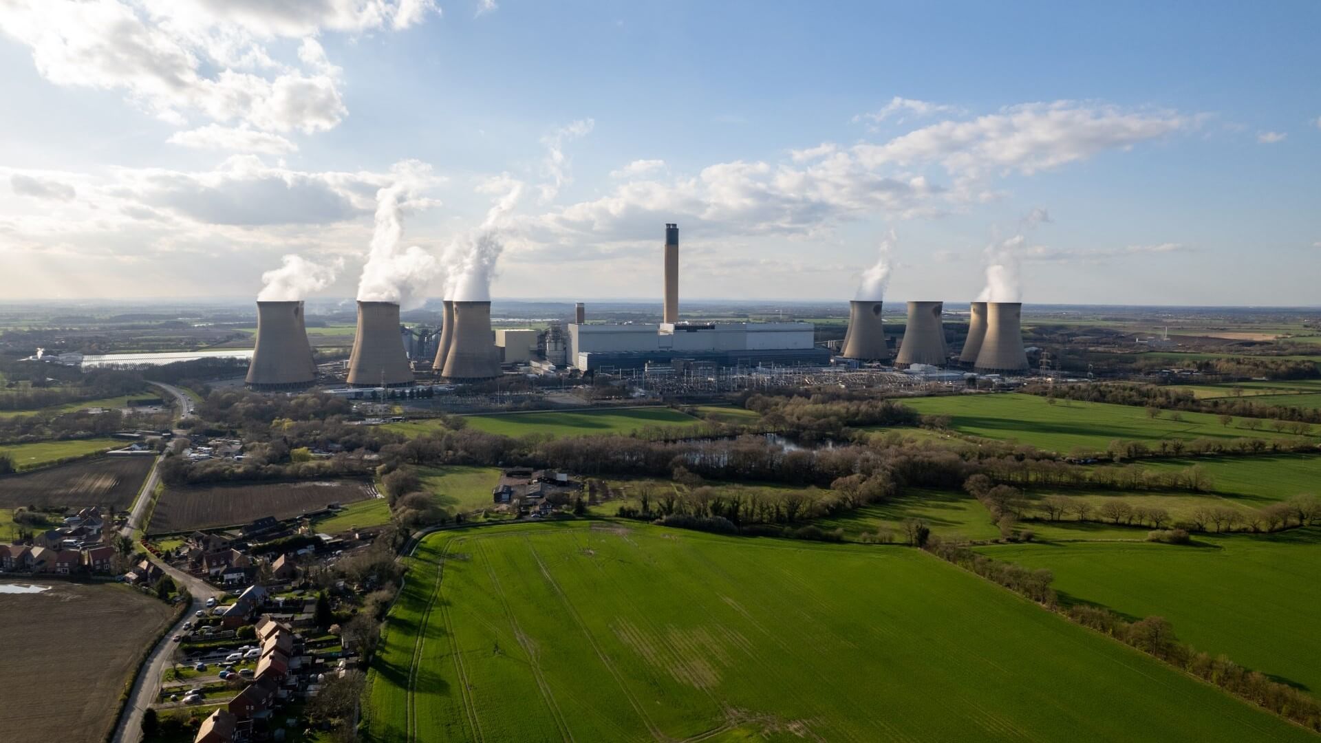 Aerial view of Drax Power Station