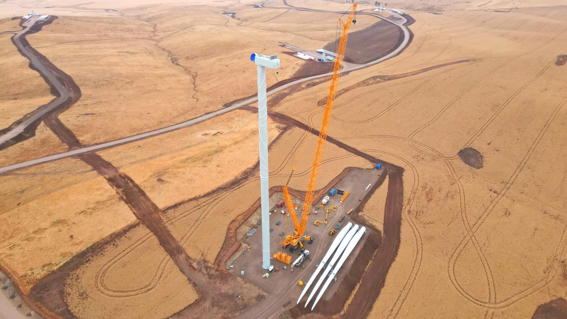Goyder South Stage 1 wind farm under construction