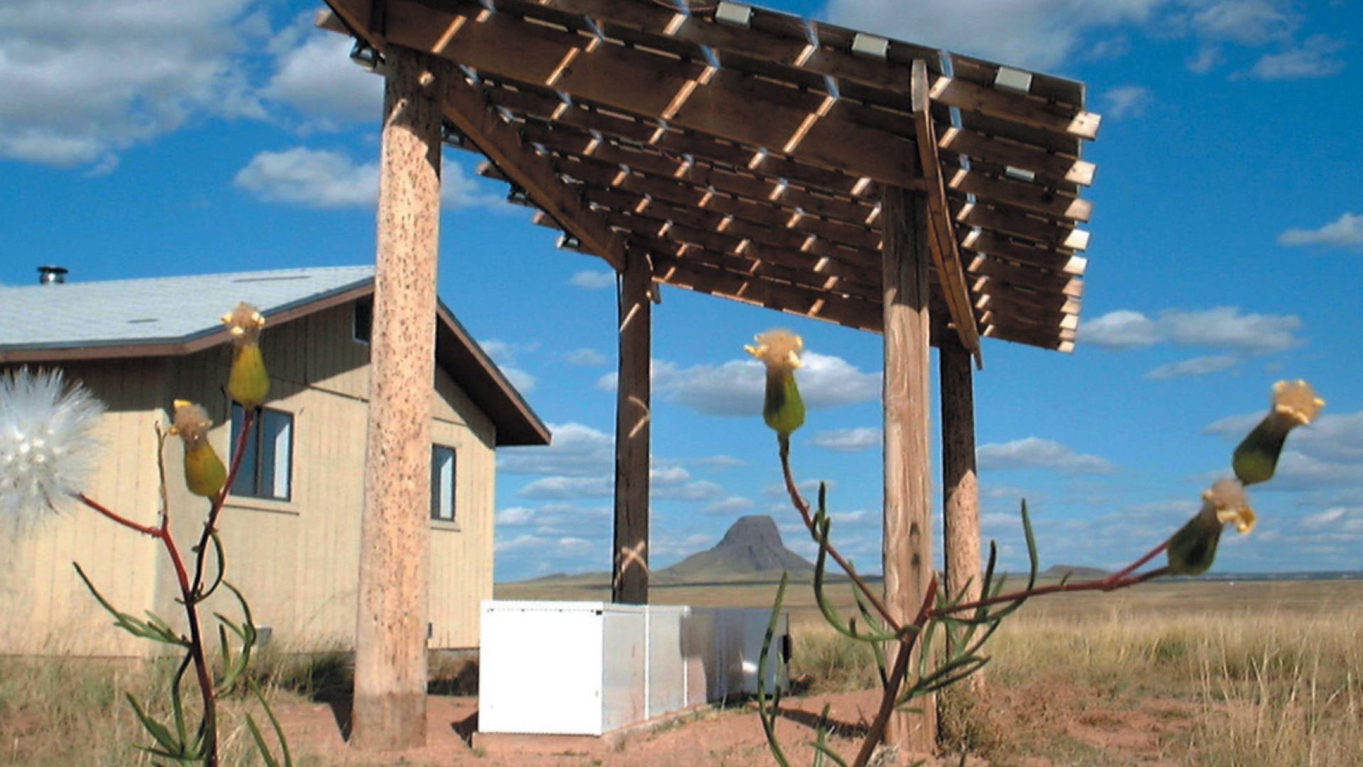 Solar electric array on off-grid Navajo home in Arizona, US
