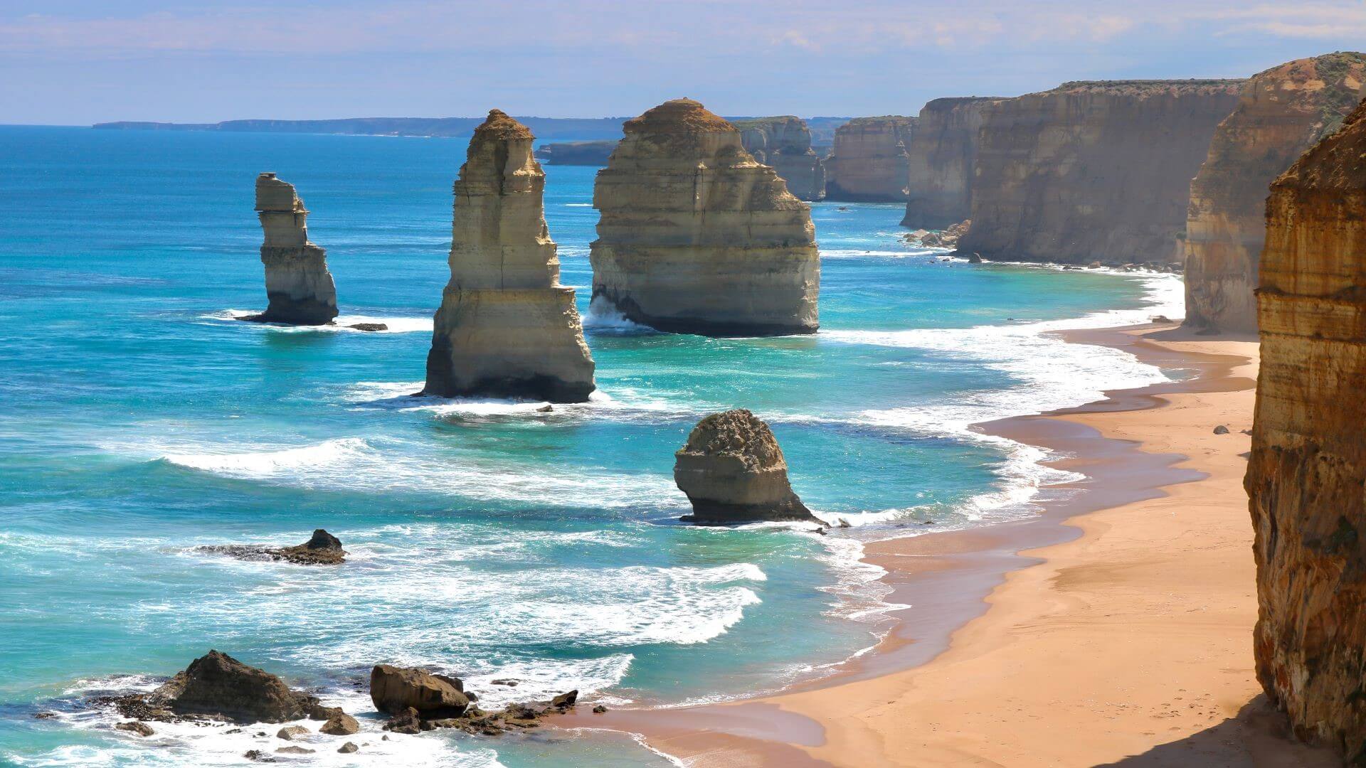 The Twelve Apostles - limestone stacks off coast of Victoria, Australia