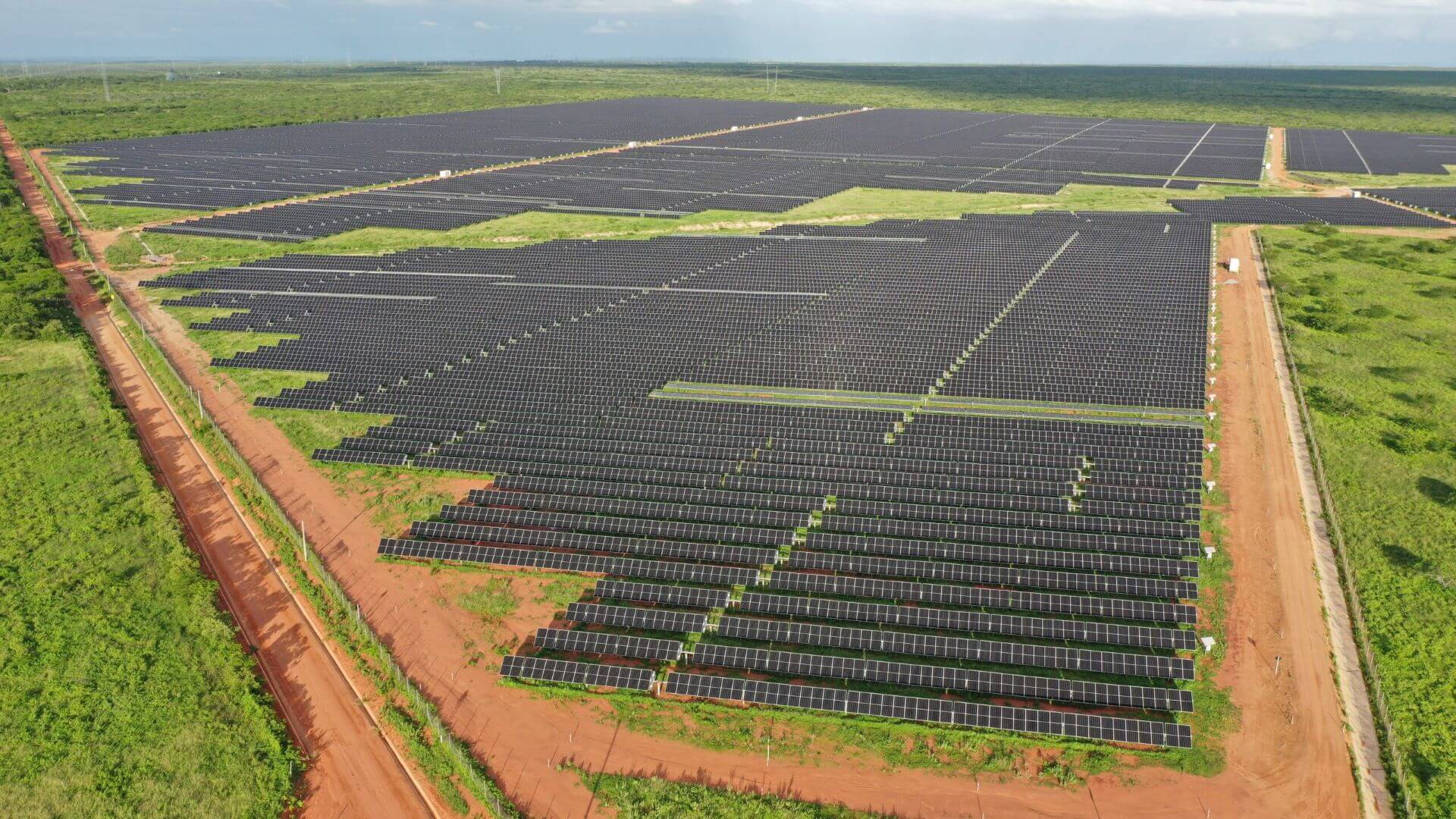 Aerial view of Mendubim solar project