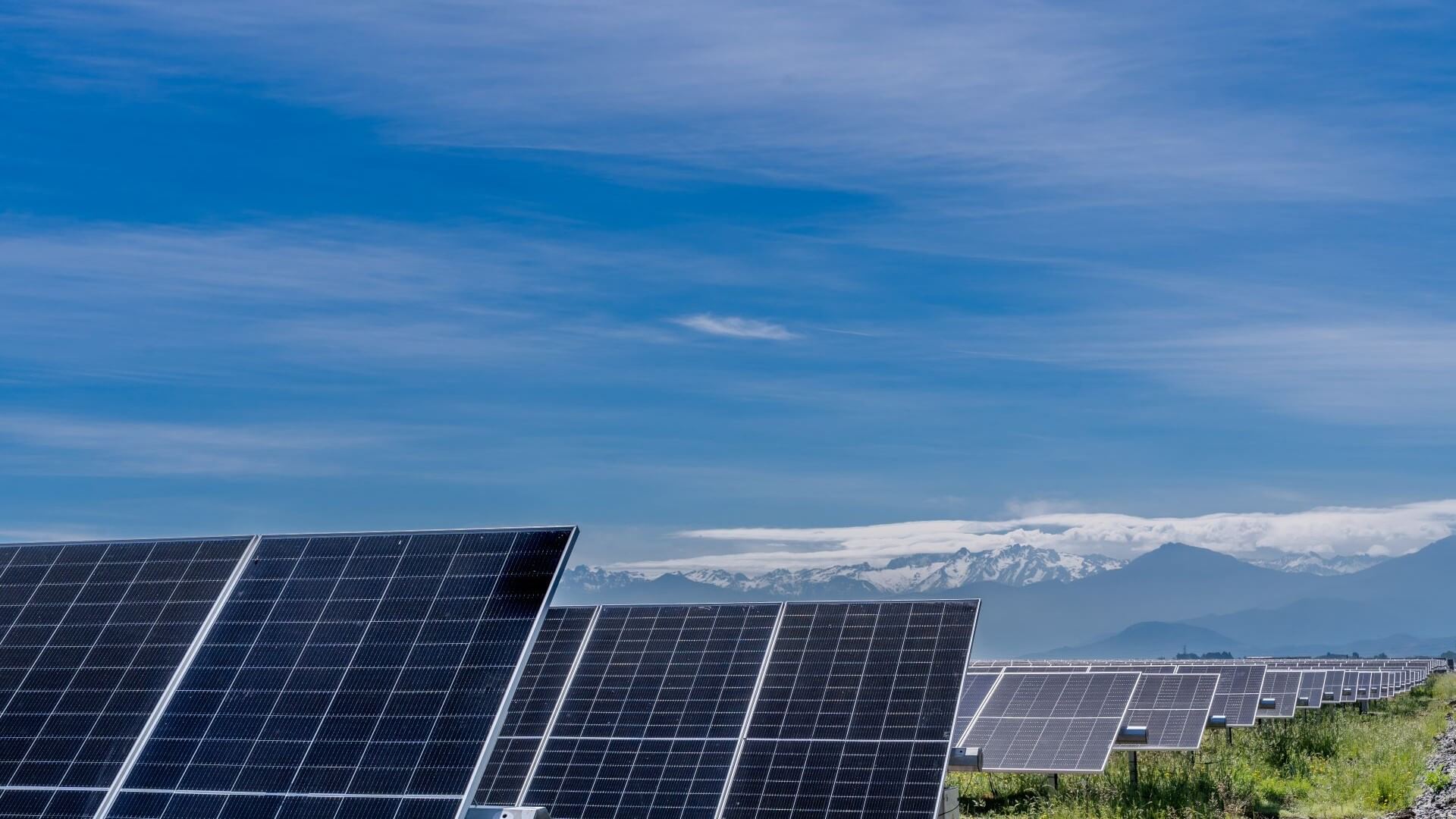 Gran Teno solar farm against a blue sky