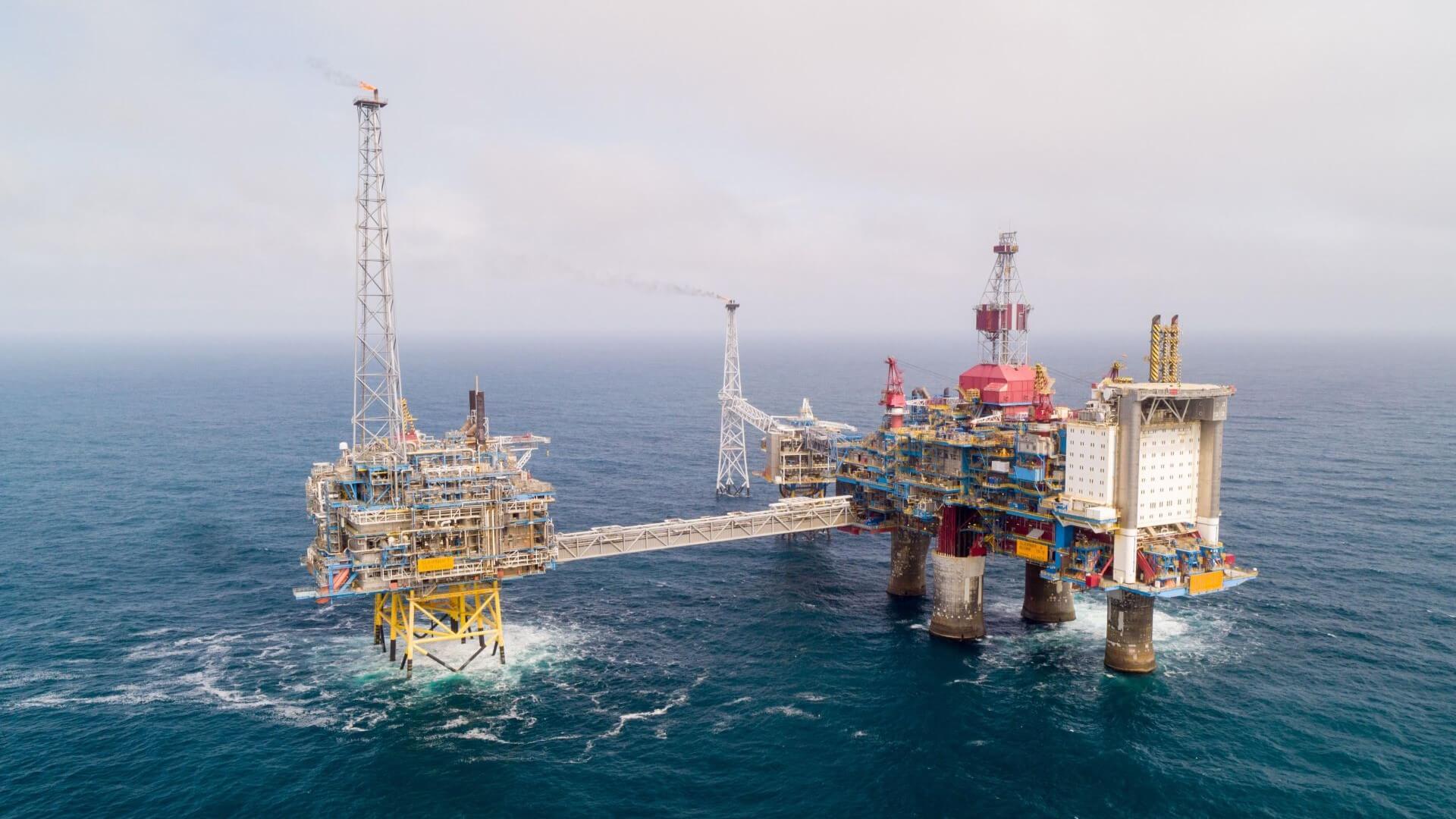 Sleipner oil and gas facilities at sea