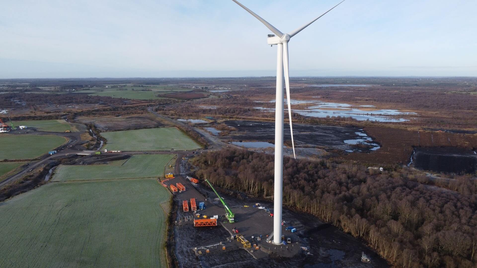 The Yellow River wind farm under construction