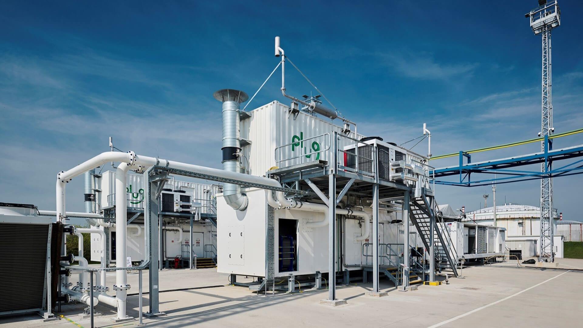View of the green hydrogen plant in Százhalombatta, Hungary