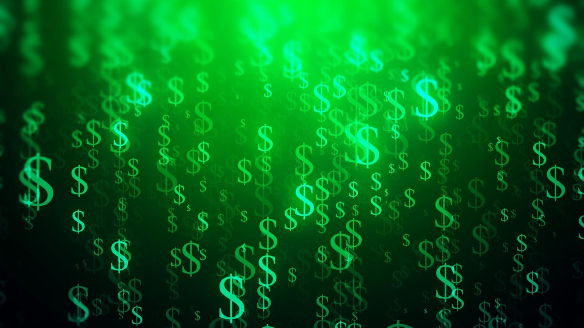Graphic of green dollar signs 
