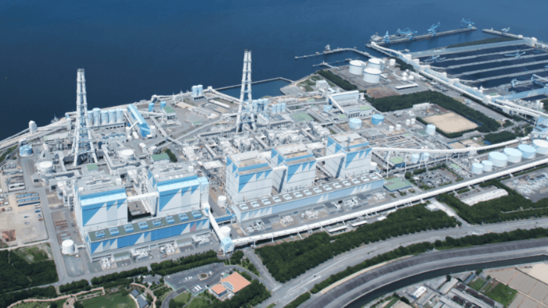 Aerial view of Hekinan Thermal Power Station