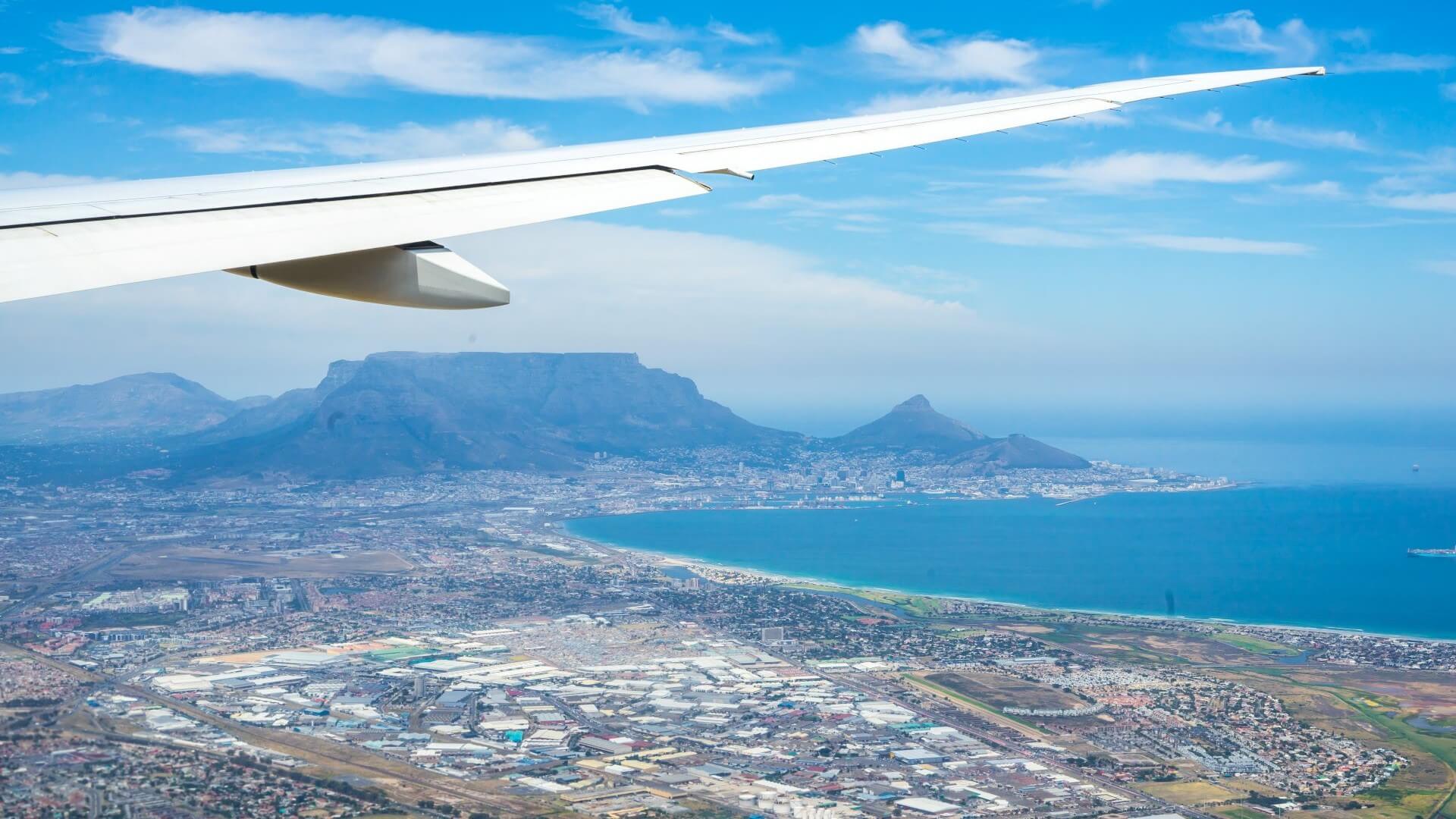View of Cape Town from plane