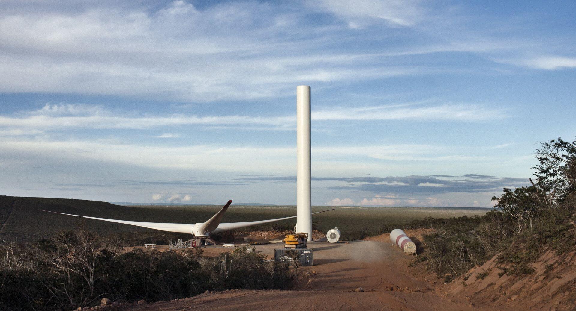 Onshore wind turbine under construction