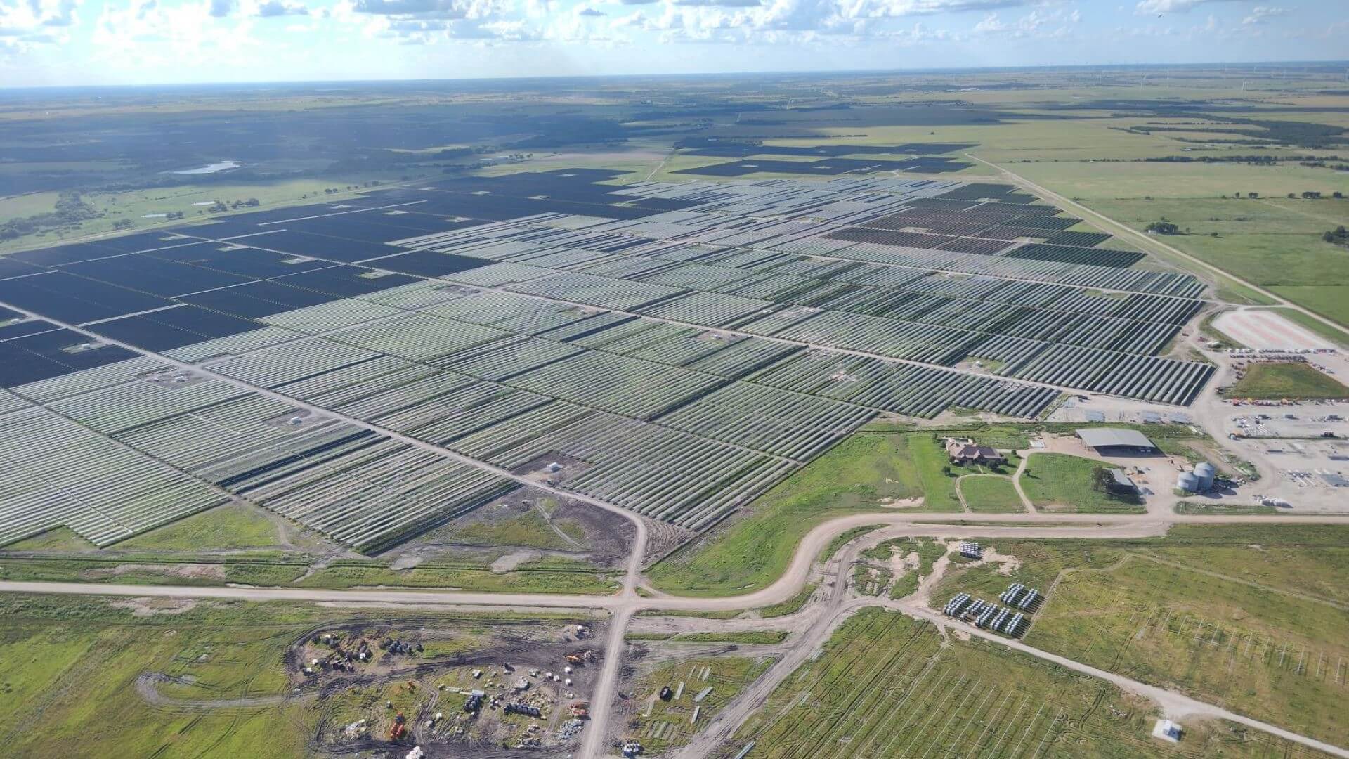 Aerial view of True North solar farm