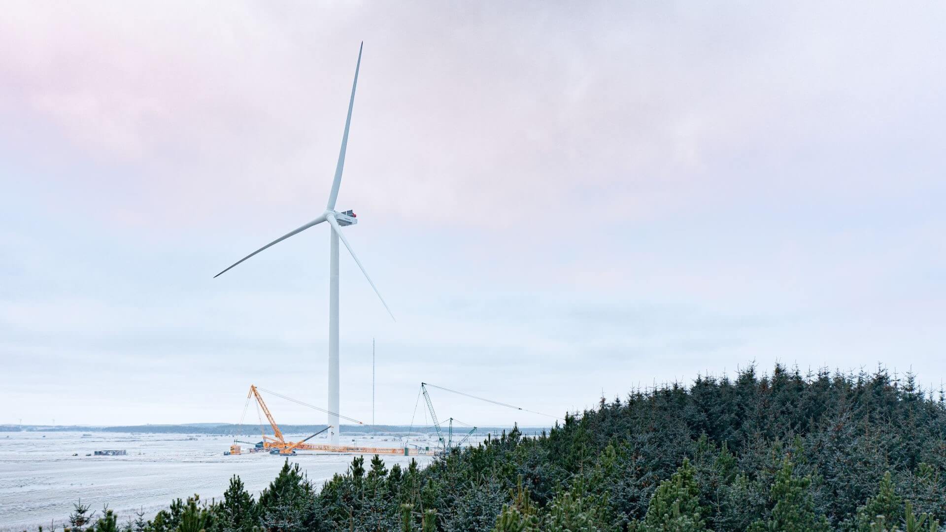 Offshore wind turbine under construction