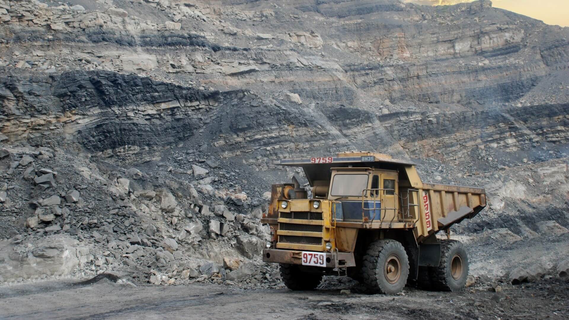 Vehicle in coal mine