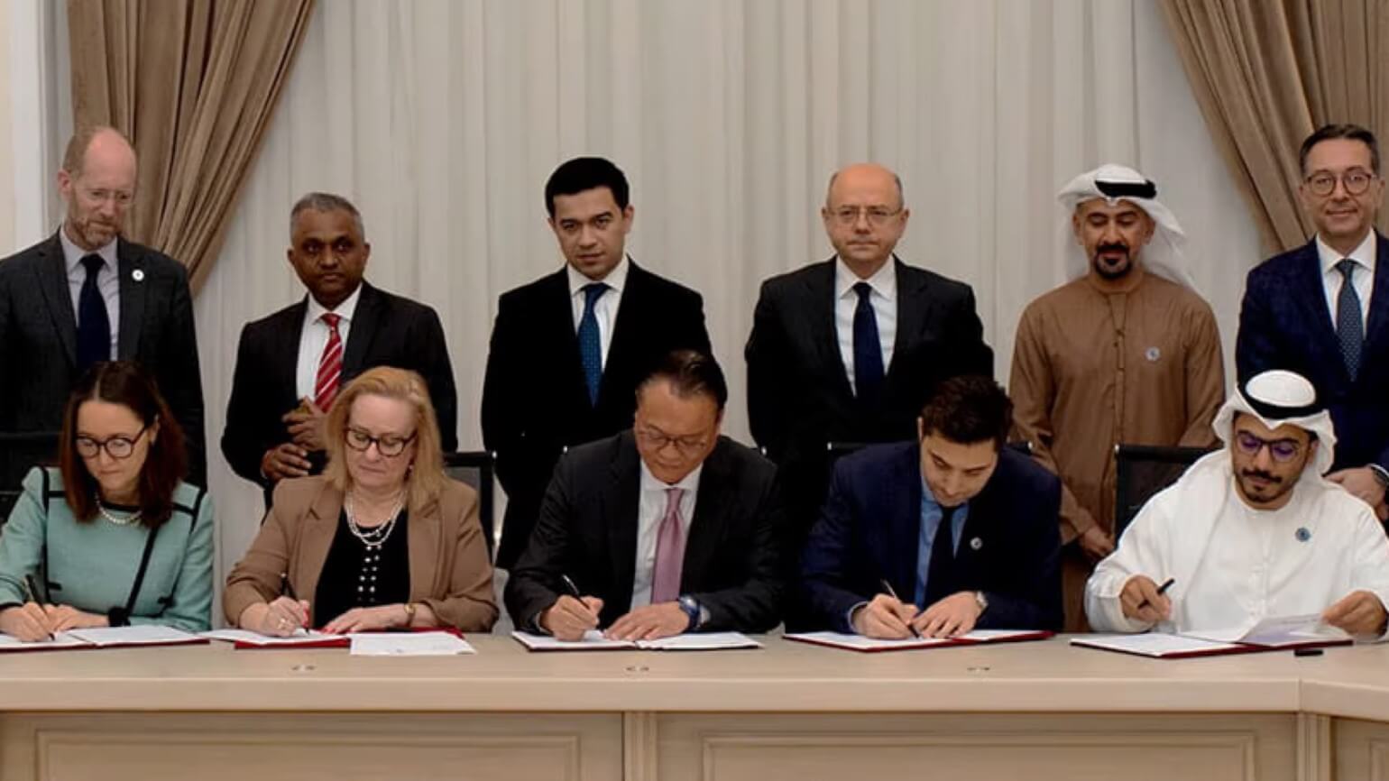 Official representatives of banks during the signing