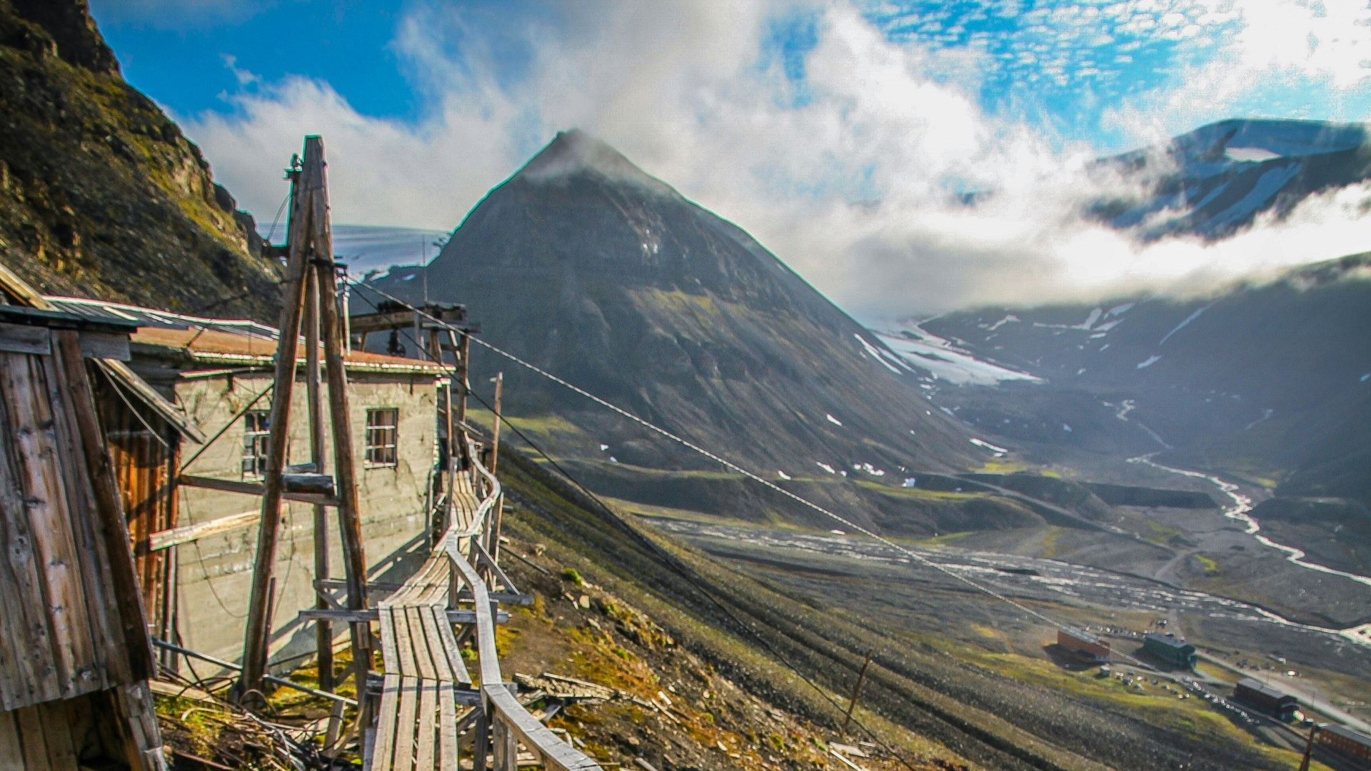 Abandoned coal mine on side of mountain