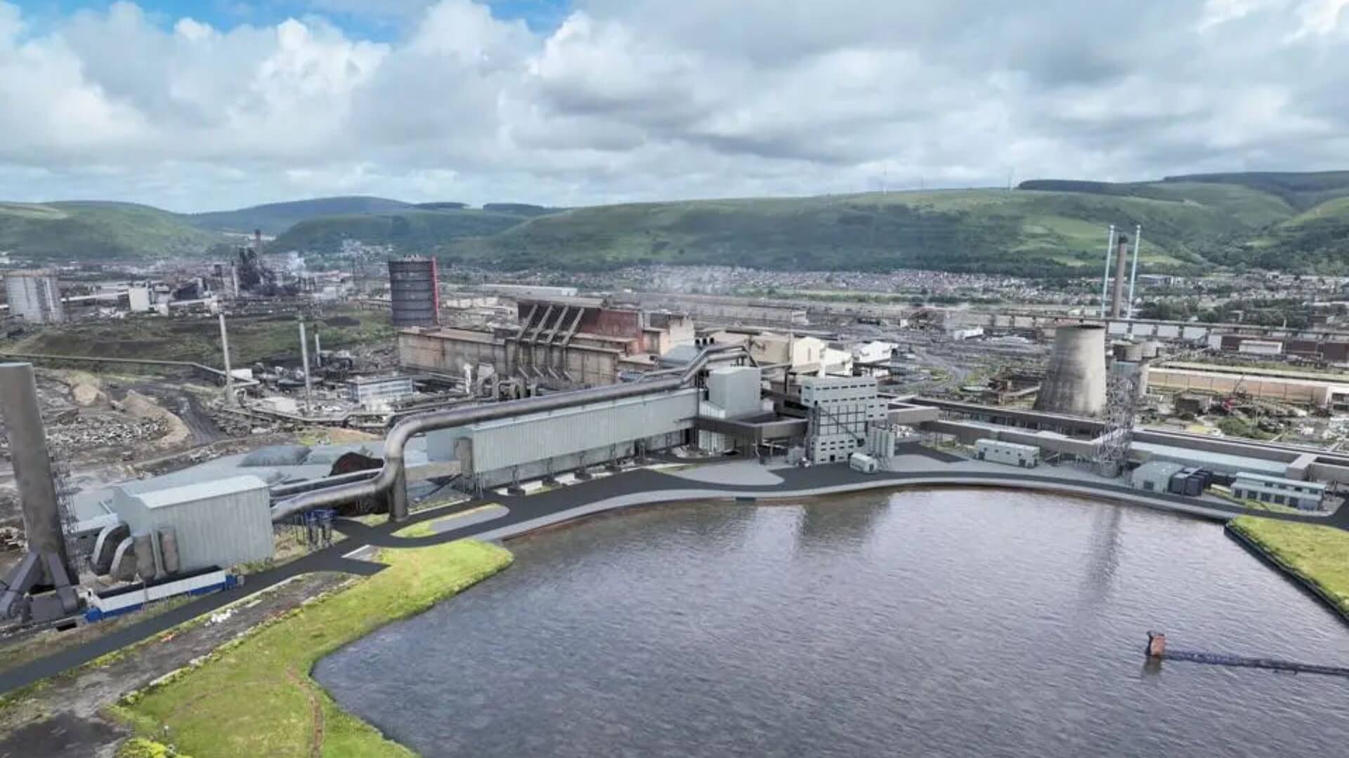 An artist’s impression of a proposed electric arc furnace at steel plant