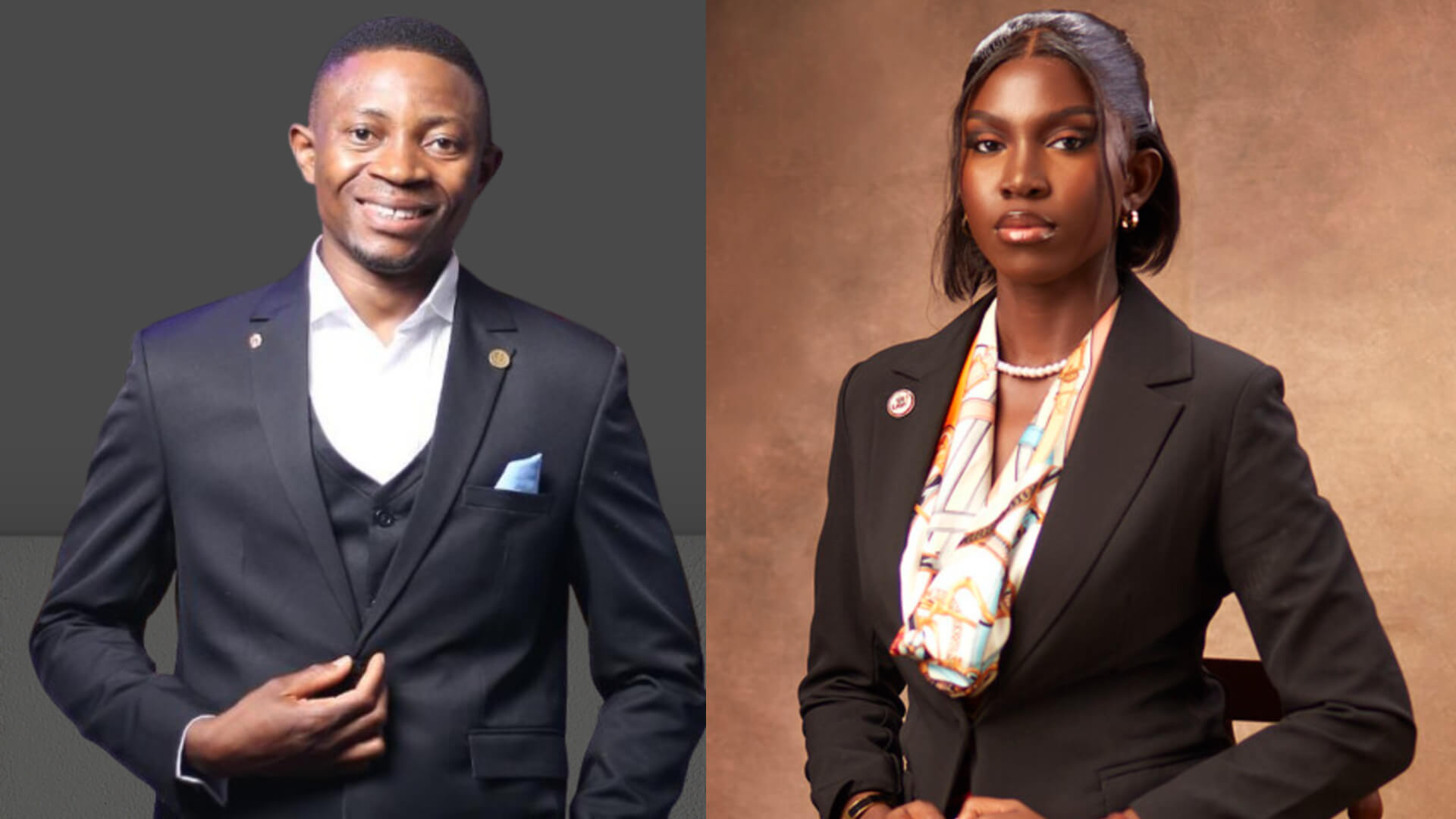Photos set side by side of Ubong Essien (left) and Temoefe C Jaho-Kagabre (right)