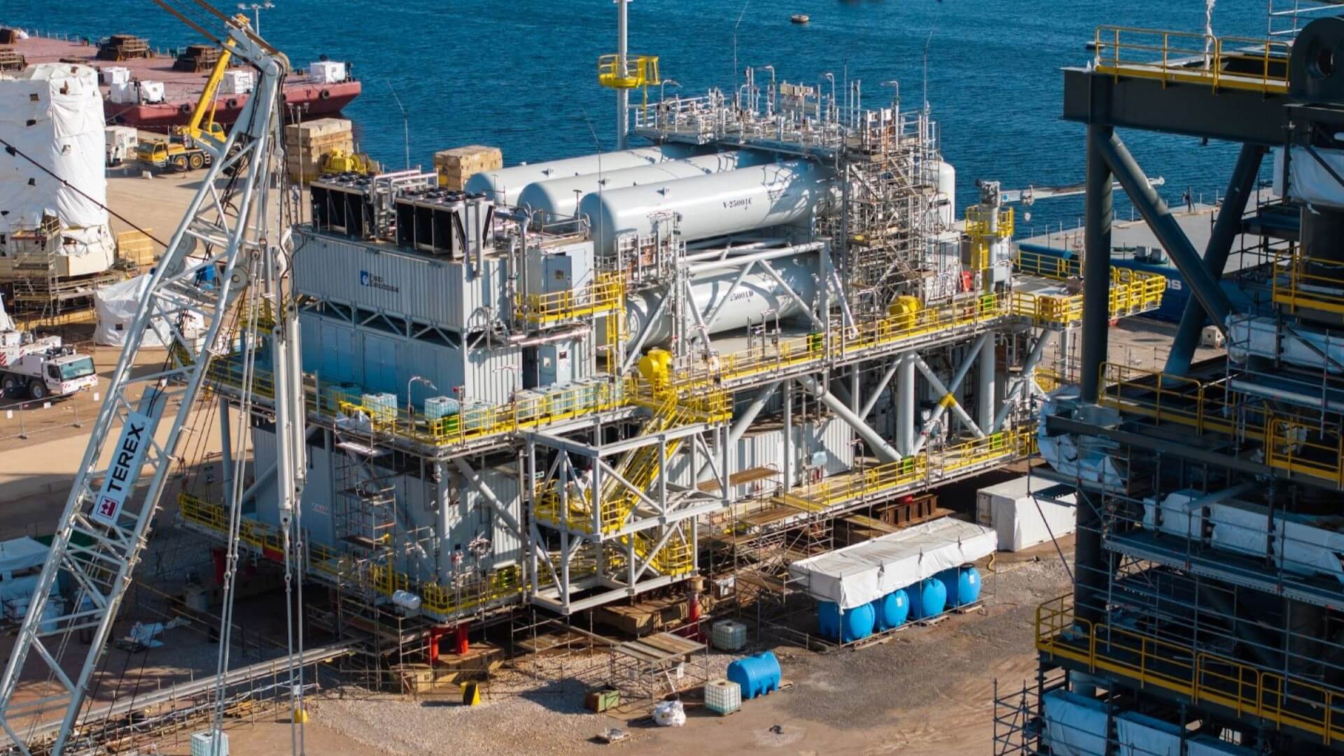 View of electrolyser in harbour