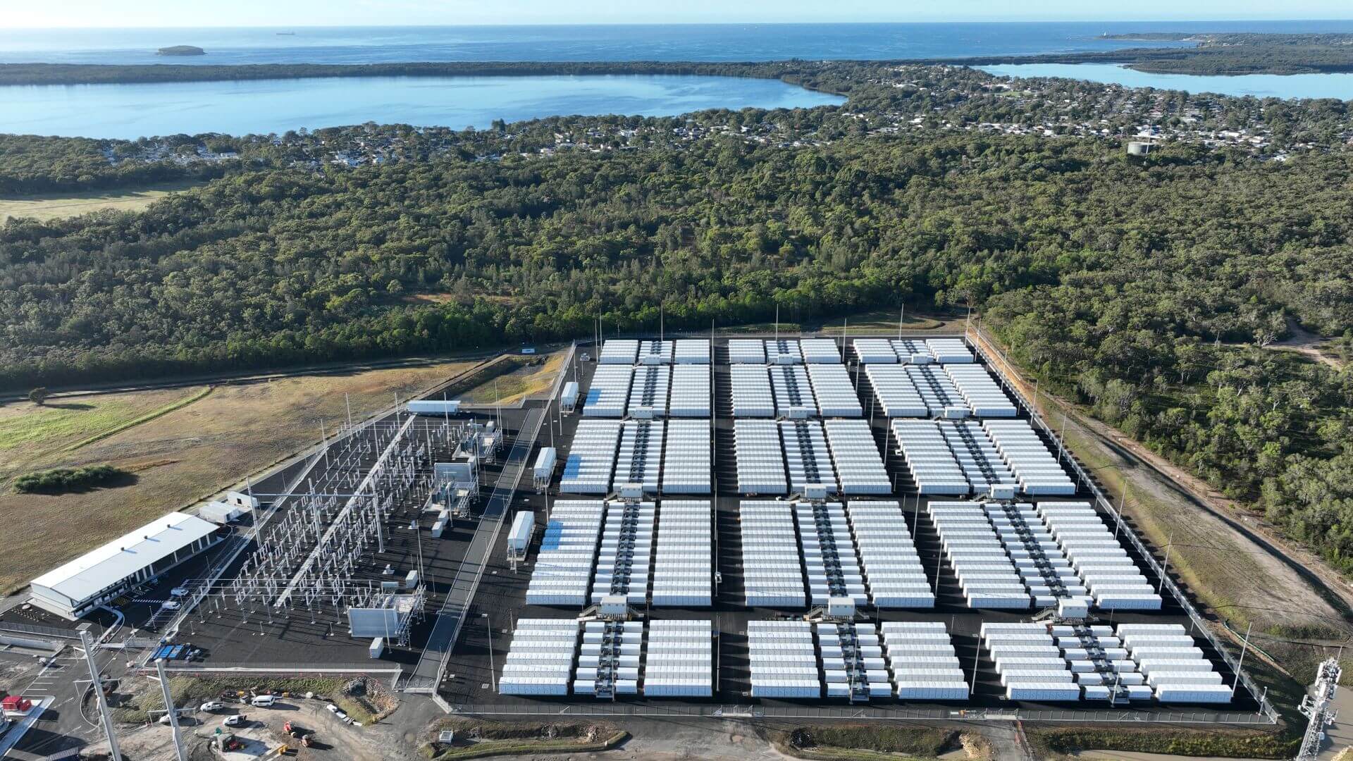 Aerial view over the super battery