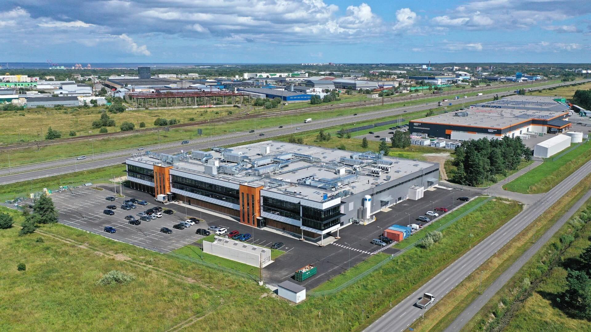 Aerial view of fuel cell factory