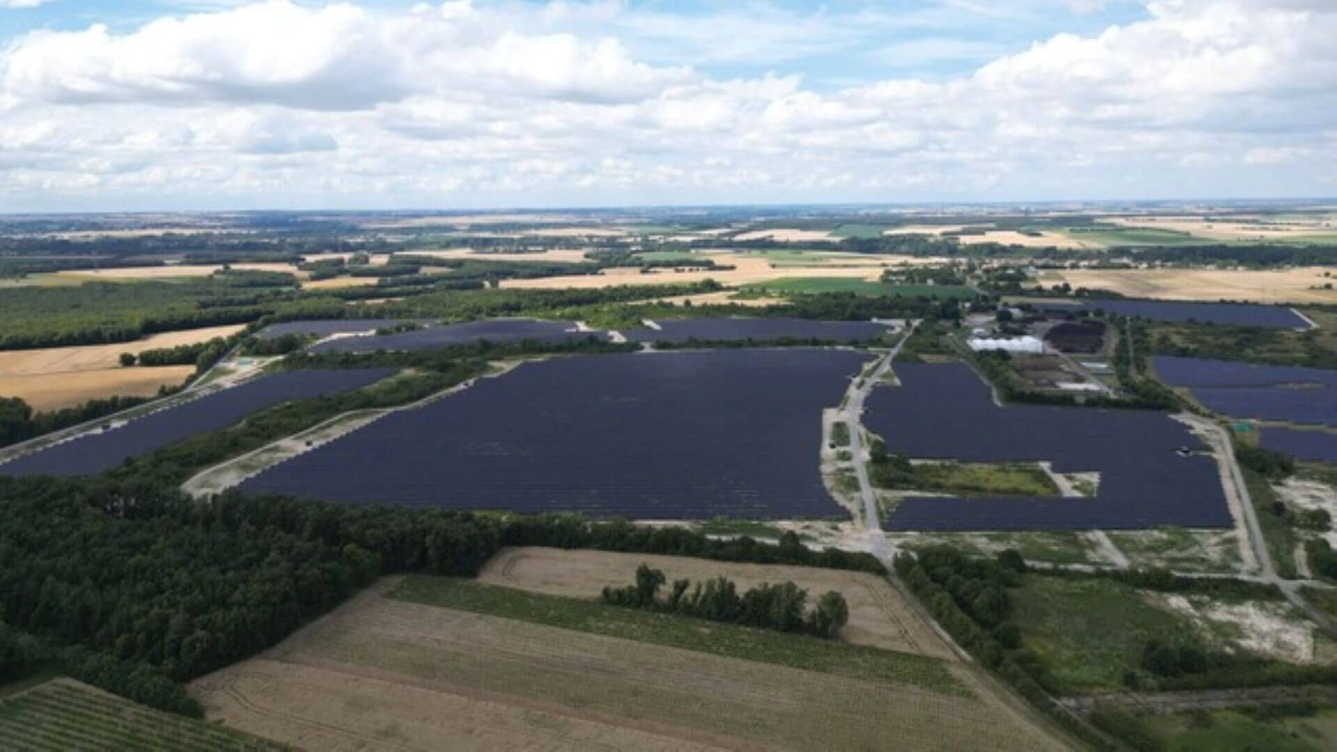 Aerial view of solar farm