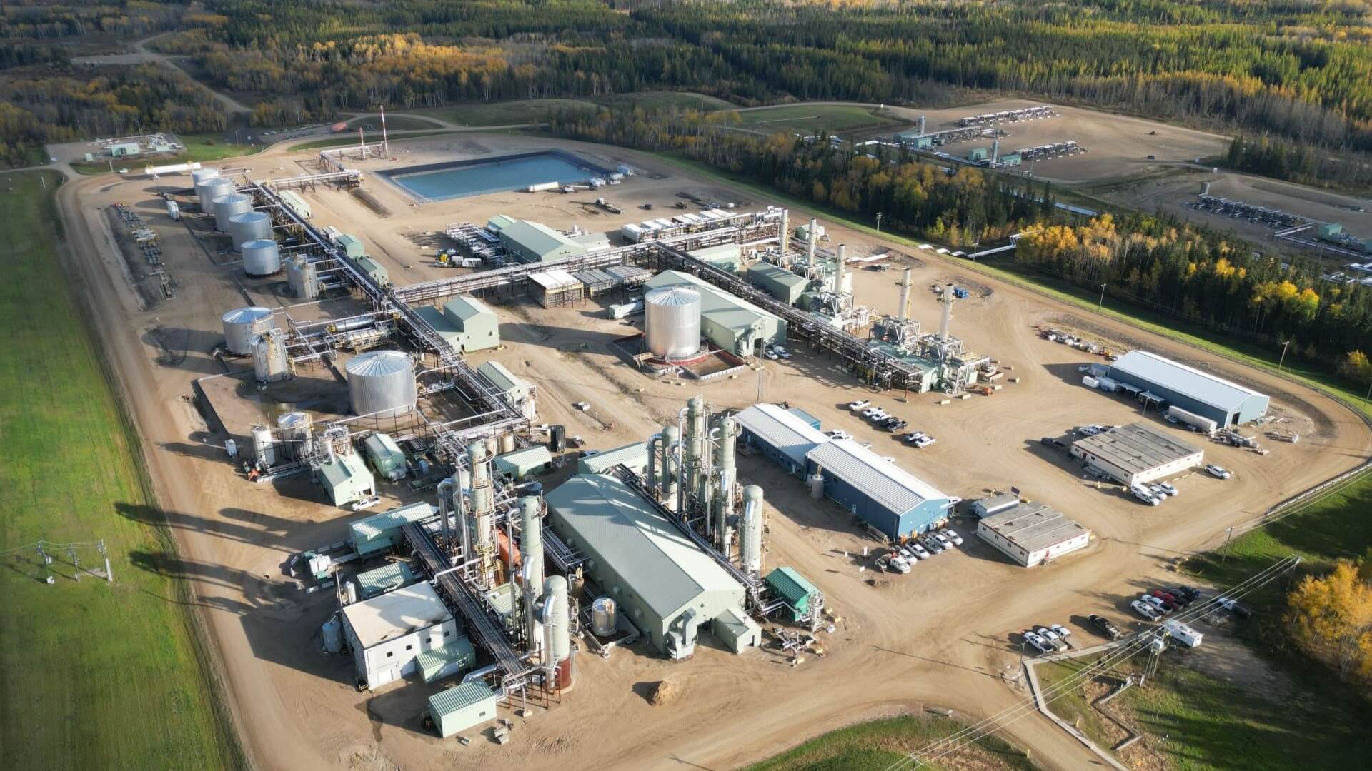 Aerial view of factory
