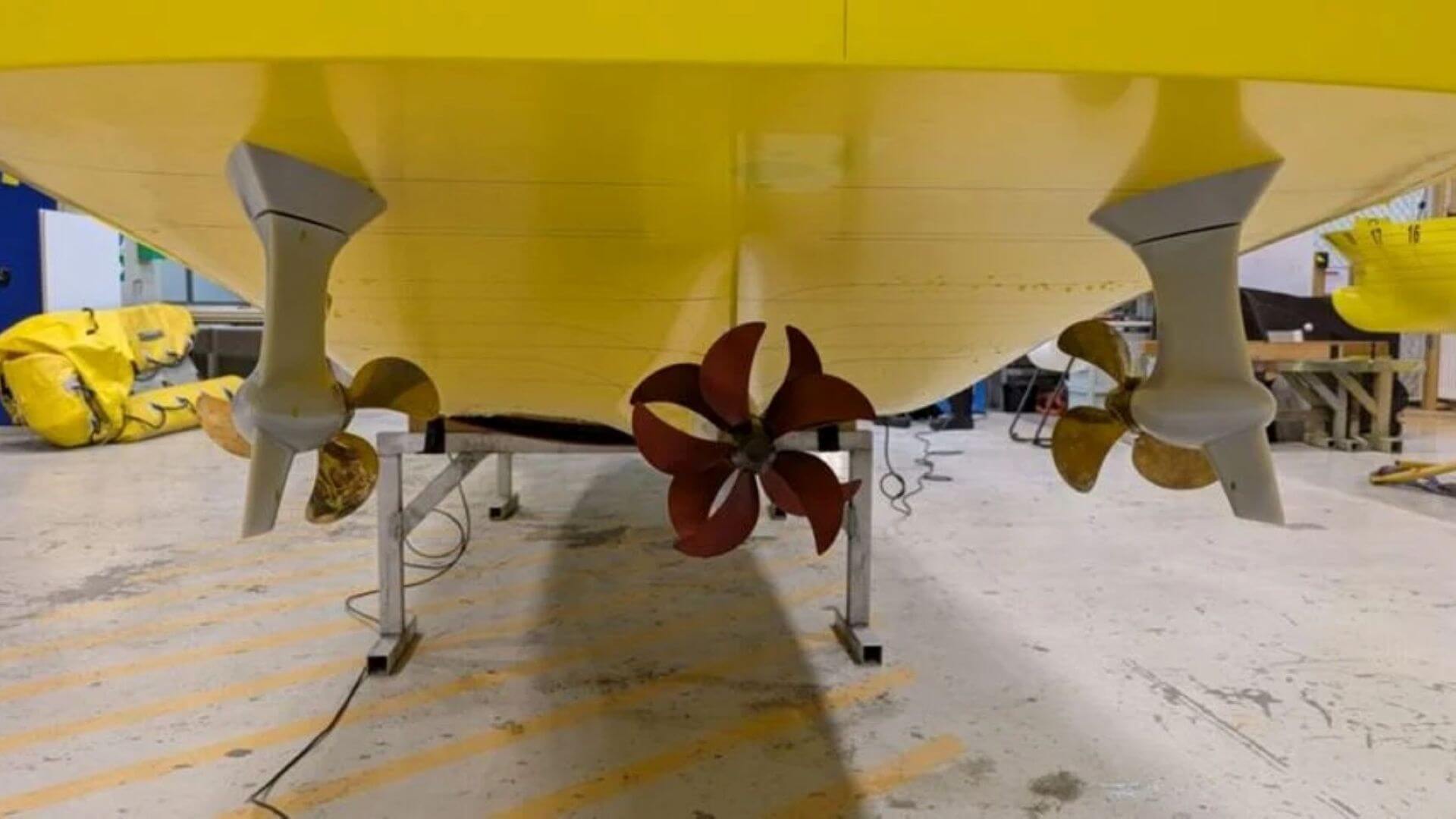 Close of up of ship's propellers