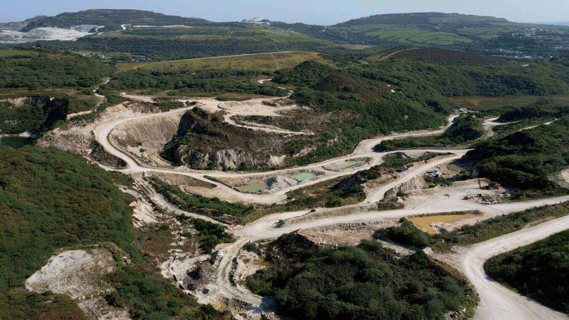 Aerial view of a mining site