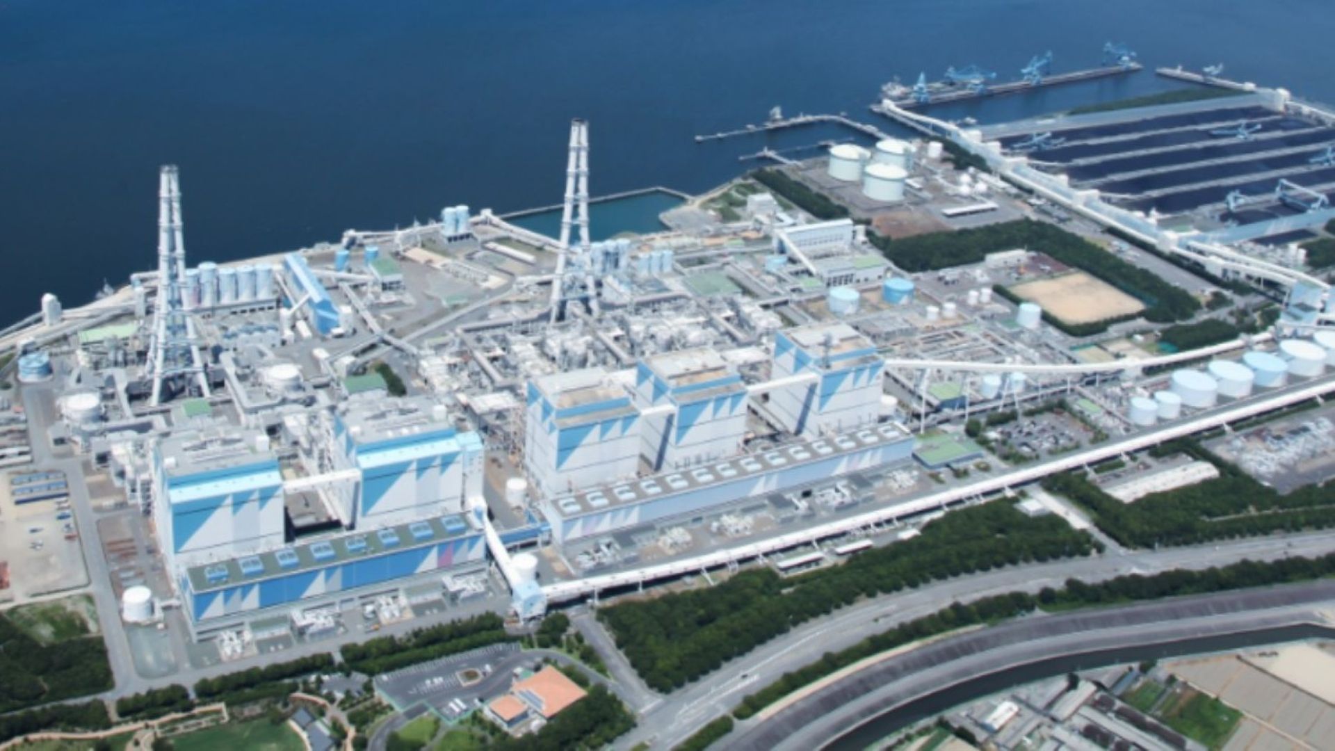 Aerial view of Hekinan power station