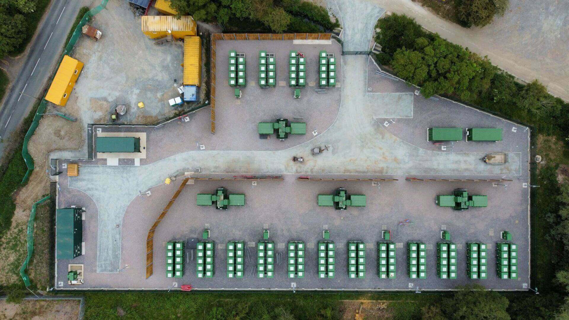 Aerial view of battery energy storage system