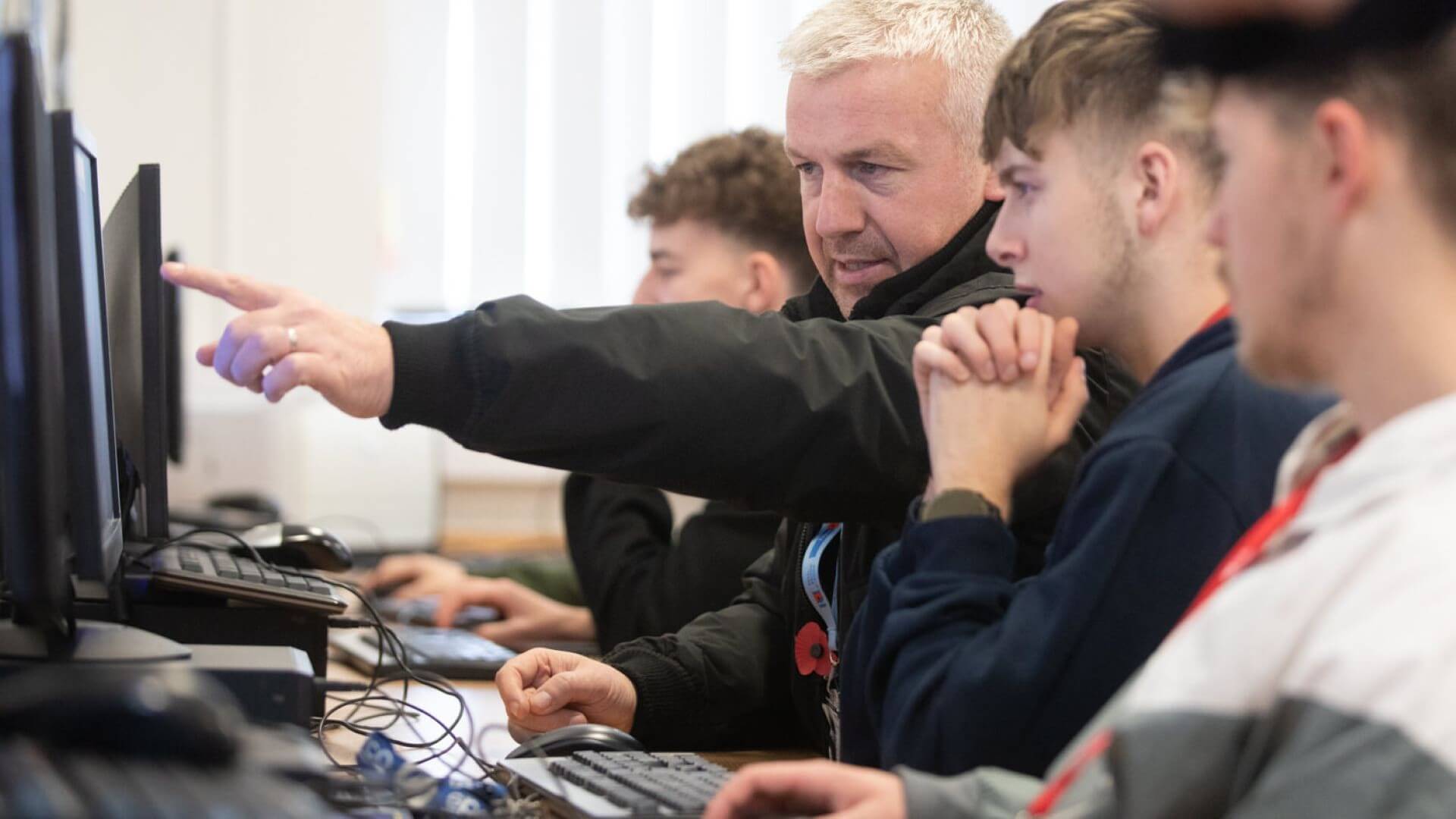 Students working at computers