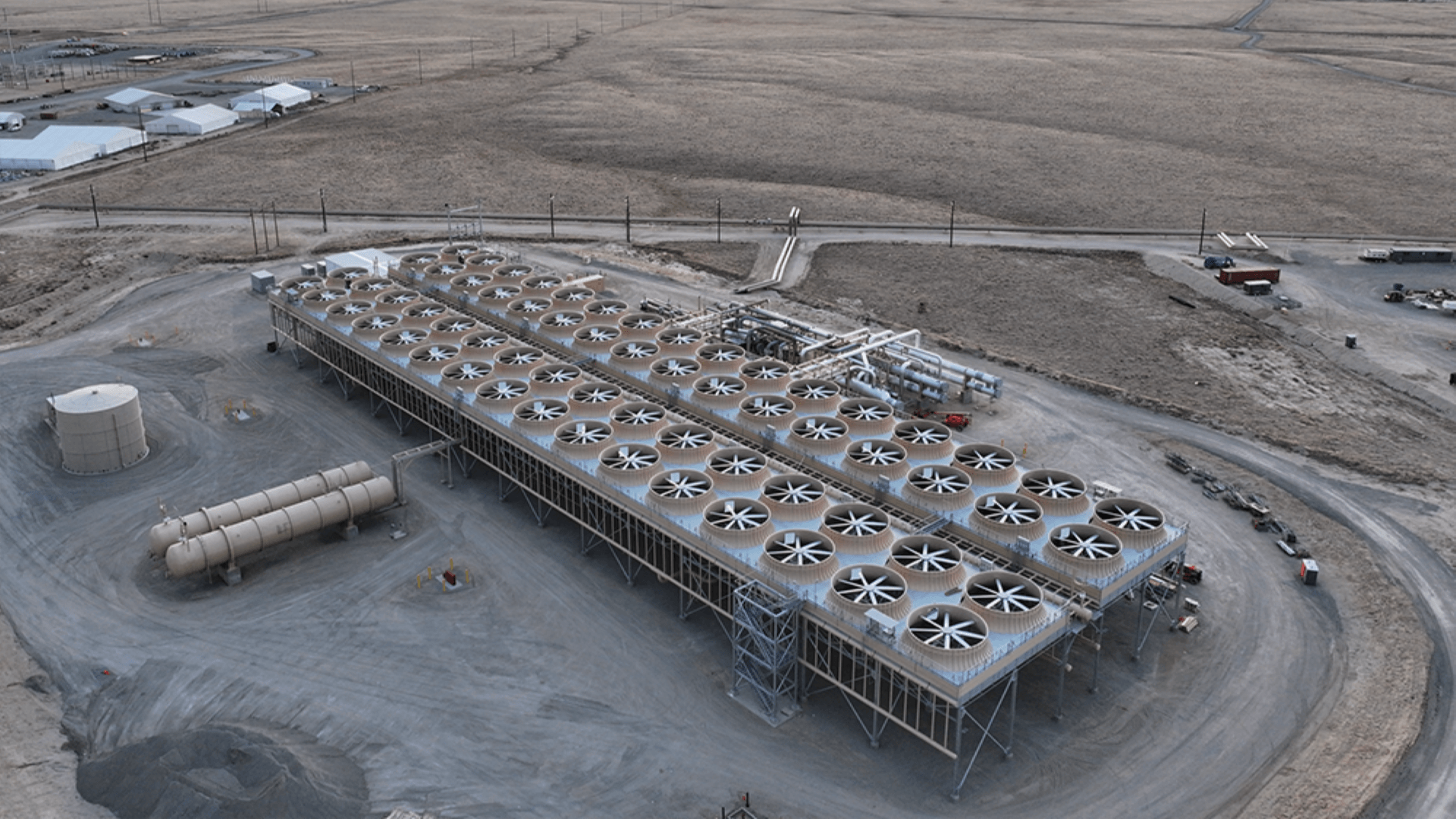 Aerial view of geothermal site