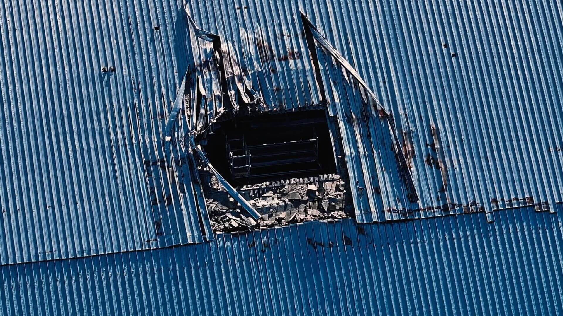 Damage caused to safe confinement structure