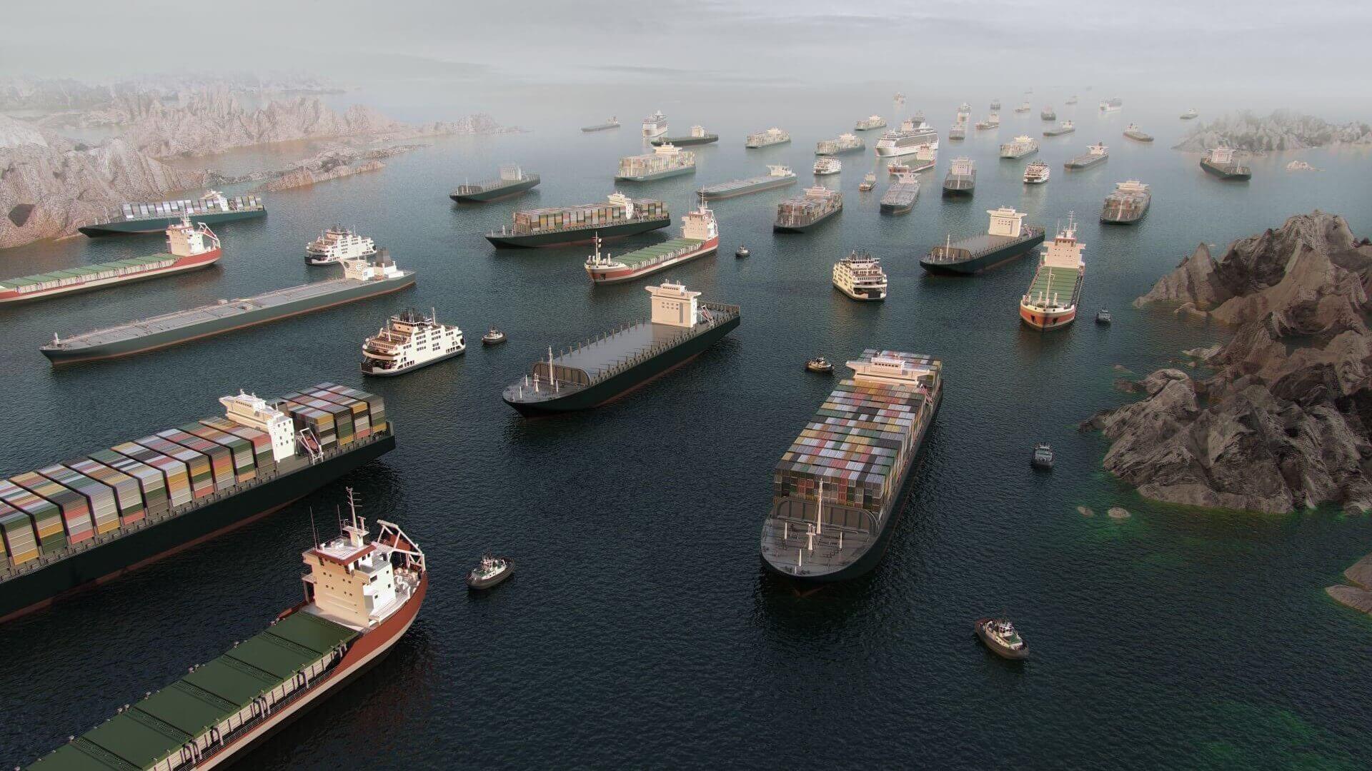 A number of vessels in the Strait of Hormuz