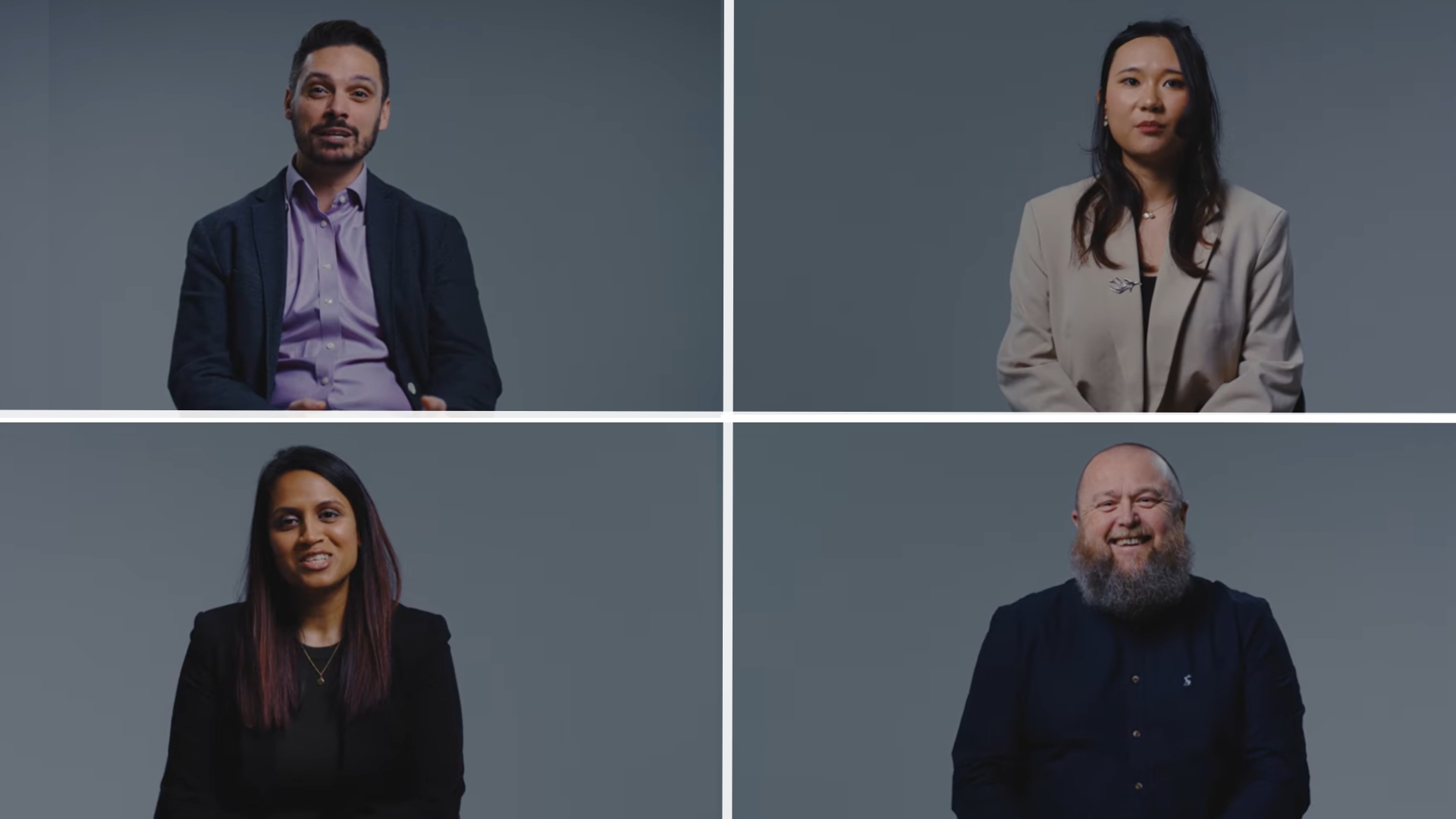 Four head and shoulder photos, stacked two by two, of EI members interviewed for article