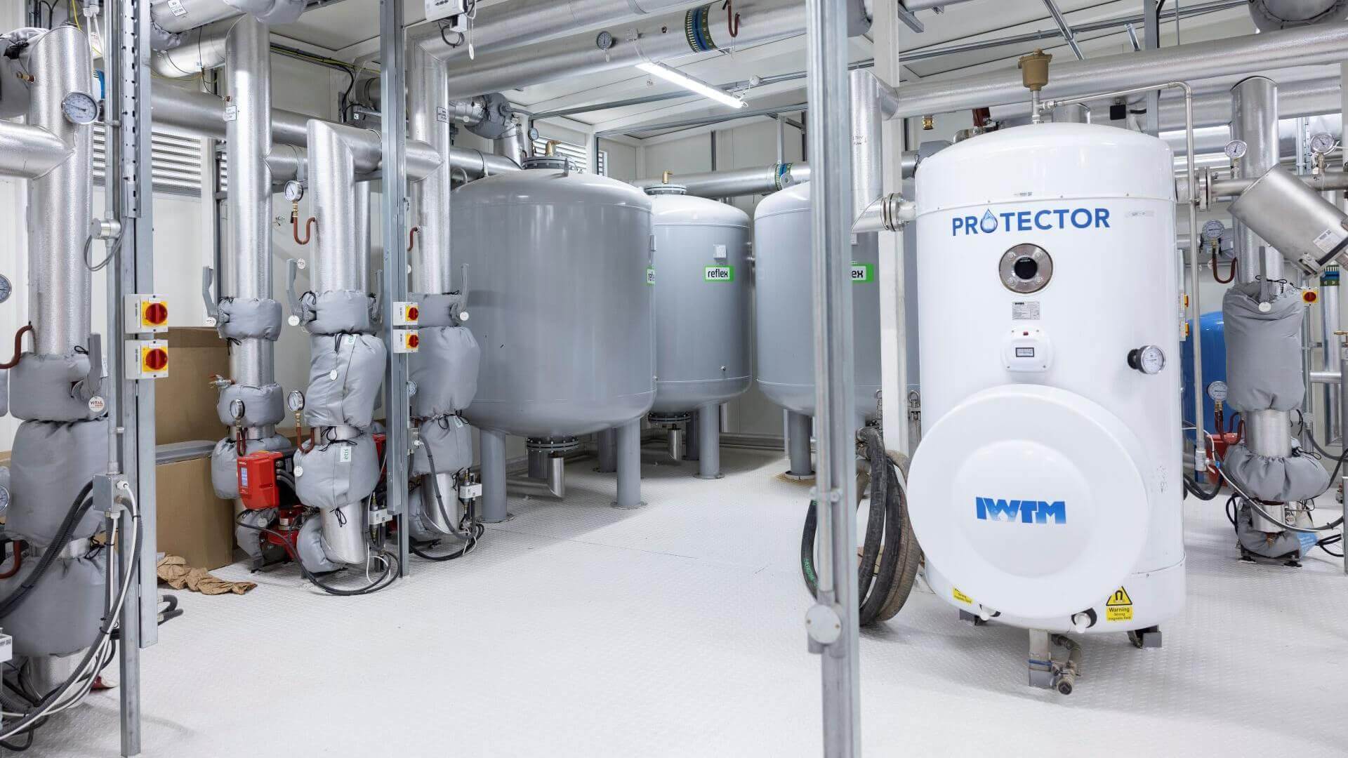 Equipment and tanks of district heating system