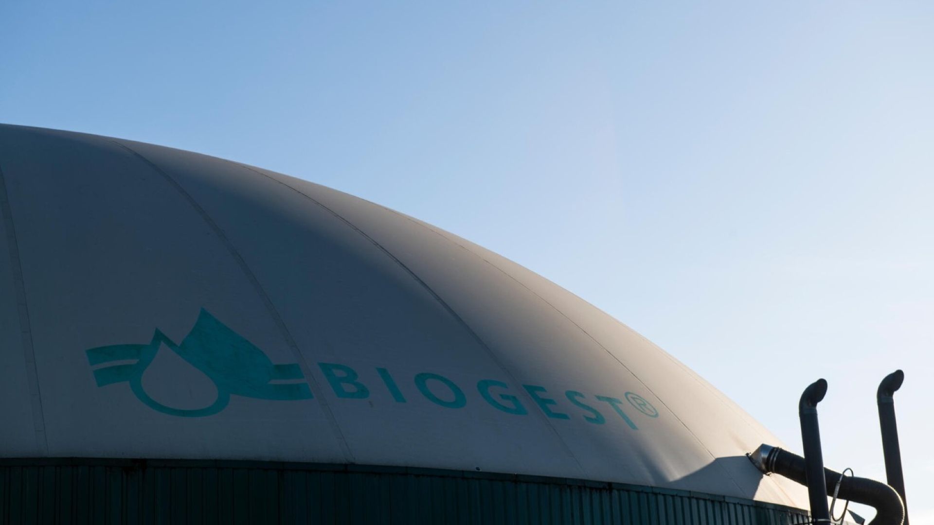 Close up of biogas tank