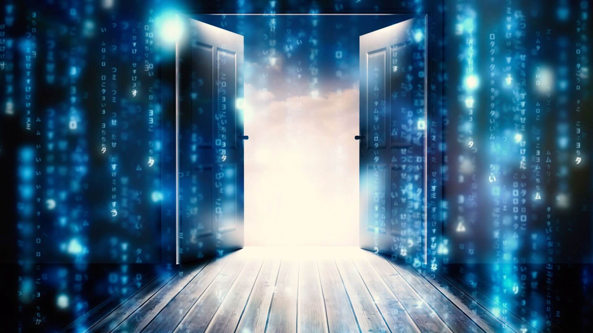 Graphic of light coming from an open doorway